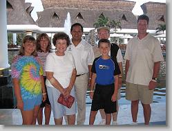 Ciara, Aliza, Alice, Docanio (concierge), Joshua, Richard and Glenn at the hotel.