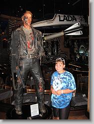 Ciara and the Terminator.  (at Planet Hollywood).