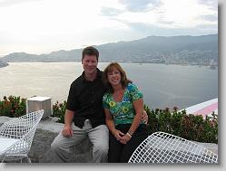 Glenn and Aliza at Bella vista> restaurant, overlooking Acapulco Bay.