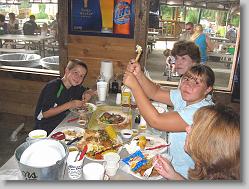 Joshua, Judy, Ciara and Aliza - at Outback Crabshack, in St. Augustine, FL