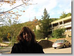 At the conference center.