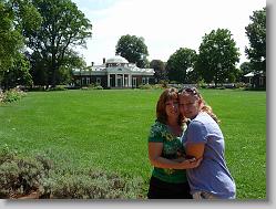Aliza and Ciara, on lawn at Monticello.