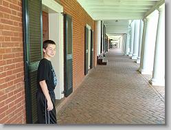 Joshua checking out the rooms...

(he say's there's no way he's going to the University of Virginia!)