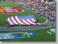 Flag shaped like U.S.