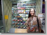 Here's the fan who owns the Jeff Gordon car collection.
She has an addition at home housing thousands more.
(she show me her photo album -wow)