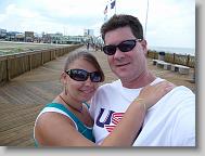 Ciara on Dad on the boardwalk
